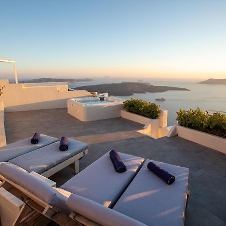 Sunset View Villa Santorini - With Outdoor Jacuzzi Фиростефани Экстерьер фото
