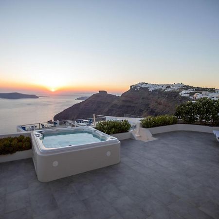 Sunset View Villa Santorini - With Outdoor Jacuzzi Фиростефани Экстерьер фото